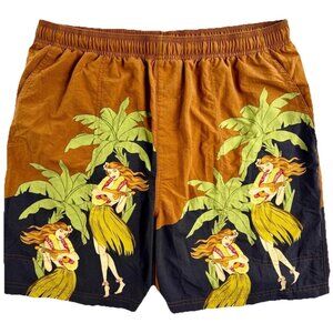 Tommy Bahama Board Shorts Men’s L 34x6.5 Hula Girls Lined Hawaiian Aloha Surf